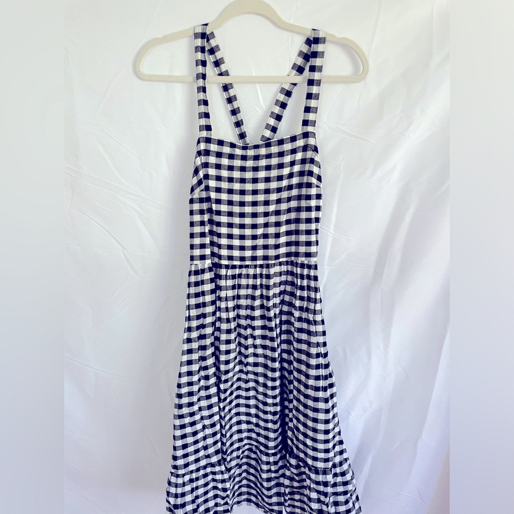 LOFT gingham midi dress